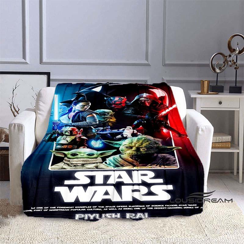 This Star Wars Cartoon Print Blanket Is Suitable for Use On Sofas, Beds, Travel, Camping, and Also Makes A Great Gift.