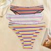 3PCS/Set Women Cotton Seamless Panties for Female Underwear Panty Sexy Colorful Striped Lingerie Letter Waist Brief