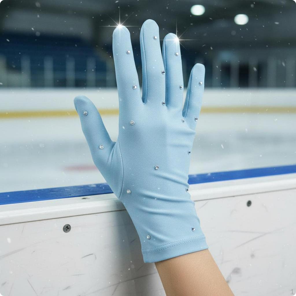 Thermal Figure Skating Gloves Comfortable Rhinestone Elegant Performance Gear for