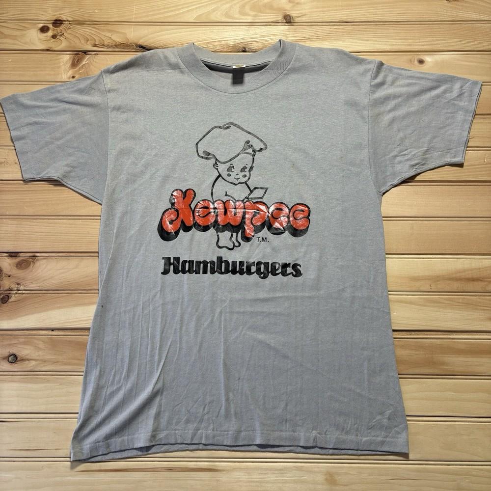 

Vintage 70s 80s Kewpee Hamburgers Restaurant Promo Single Stitch Shirt Size L Unisex T-Shirt XL