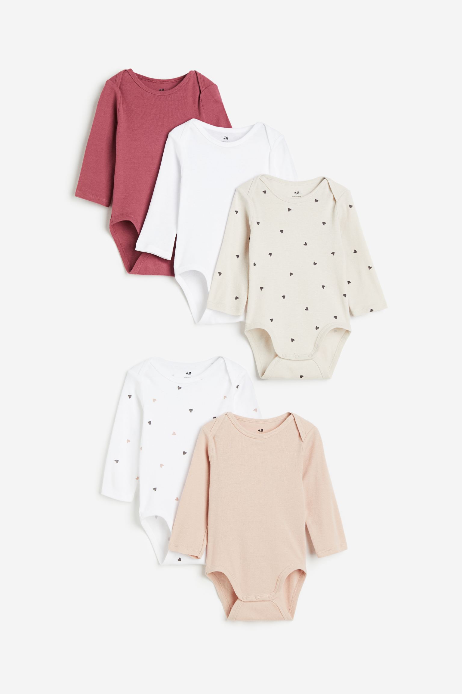 

5-pack long-sleeved bodysuits