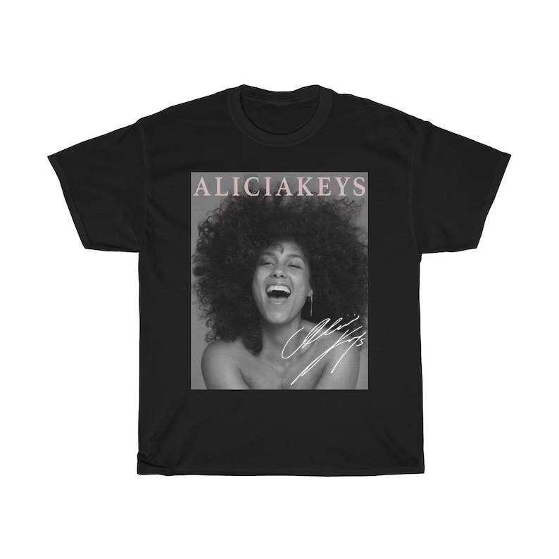 

Alicia Keys Short Sleeve Cotton T Shirt Unisex All Size S to 2345XL Unisex T-Shirt XXL