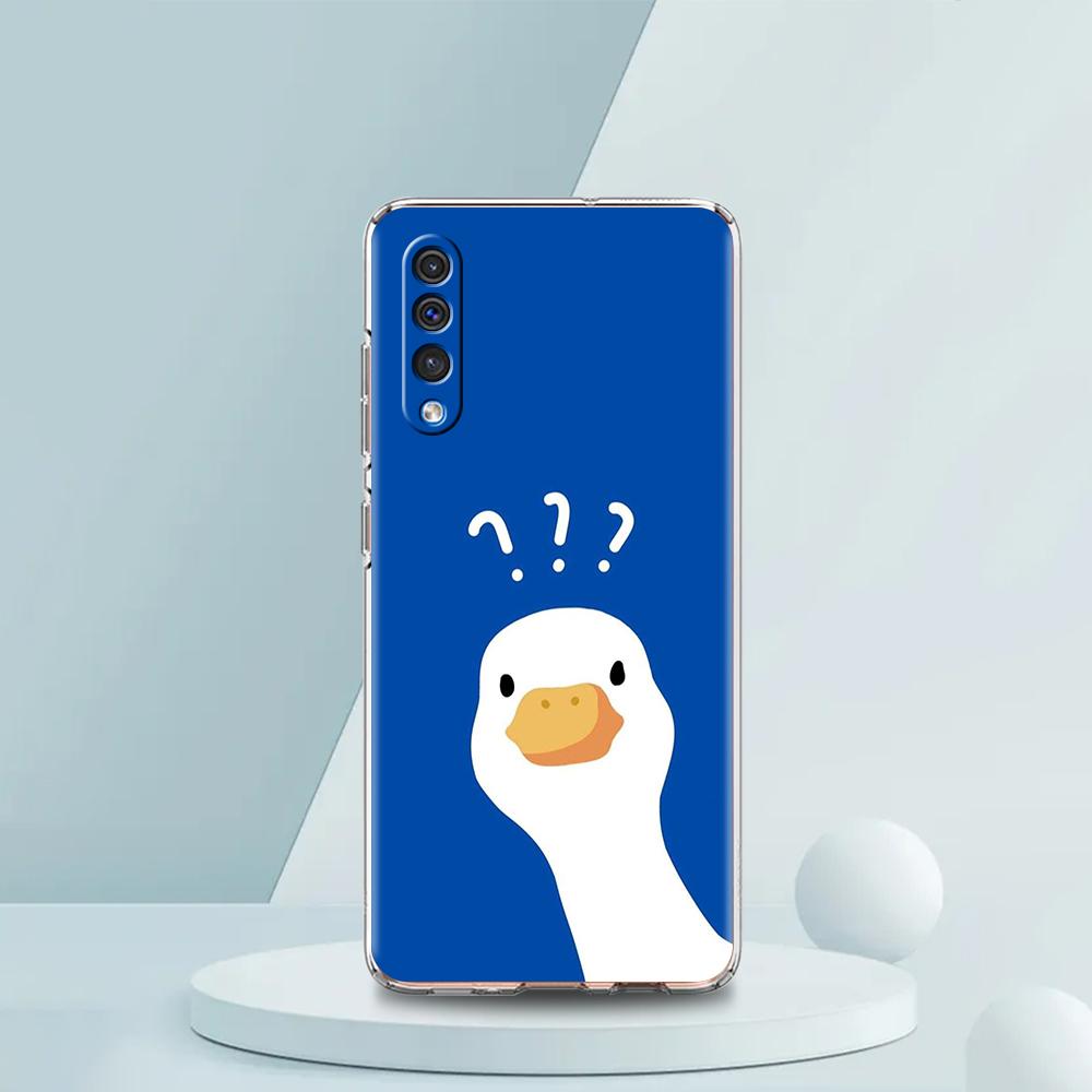 Cute Goose Duck Game Luxury Transparent Phone Case for Samsung Galaxy A12 A02 A03S A50 A70 A40 A10 A20 A30 Cover Silicone Shell