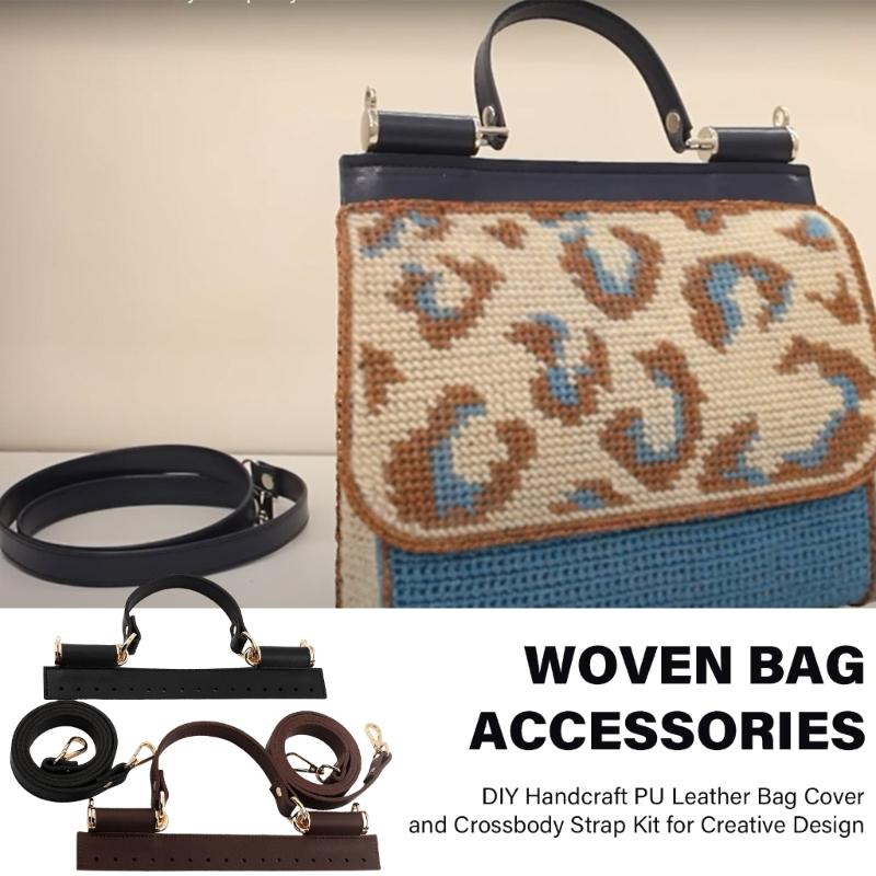 Quality Woven Bag Parts for Enthusiasts Bag PU Leather Cover Handle and Strap Create Your Unique Charm Accessories