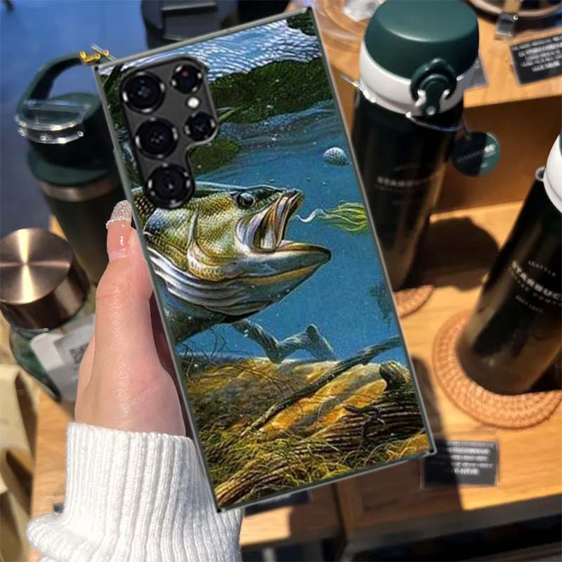 Angelzubehör Fischkoffer Handyhülle für Samsung Galaxy S26 Ultra S25 Edge S24 S23 FE S21 Plus S20 S22 S10 Hülle TPU Capa Schale Sh