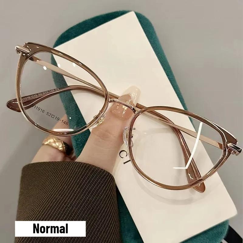 Fashion Cat Eye Pochromic Reading Glasses for Women Outdoor Color Changing UV Protection Sunglasses Far Sight Eyeglasses