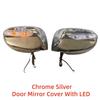 2pcs Car ABS Chrome Rearview Accessories Plated Trim For Honda Fit Jazz GE6 GE8 GP 2008 2009 2010 Door Mirror Cover With LED