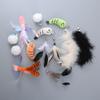 10 Stück/Set Interessantes Teaser-Katzen-Spielzeug Katzen-Angelruten-Aufsätze Fisch-Feder-Teaser-Spielzeug Lustiges Spielzeug Süßes Fisch-Spielzeug