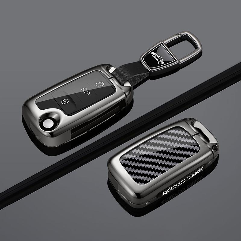 New Zinc Alloy Car Key Case for VW Volkswagen MK4 Bora Golf 4 5 6 Jetta Passat Polo Bora Touran Skoda Cover Bag