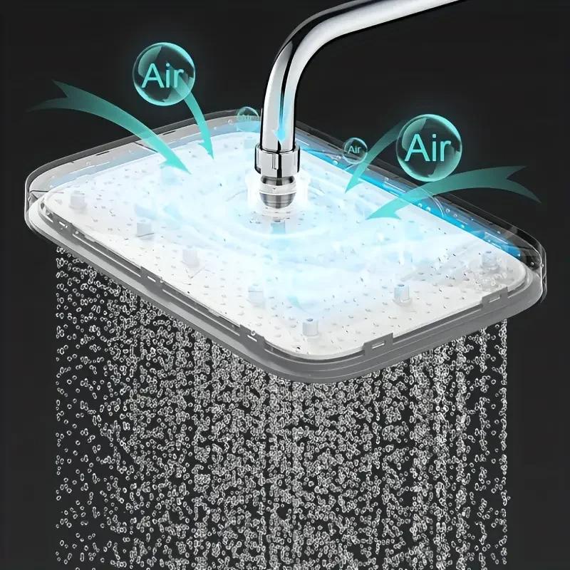13 inch Large Panel Top Spray Large Water Outlet Pressurized Shower Head Water Heater Home Bathroom Accessories