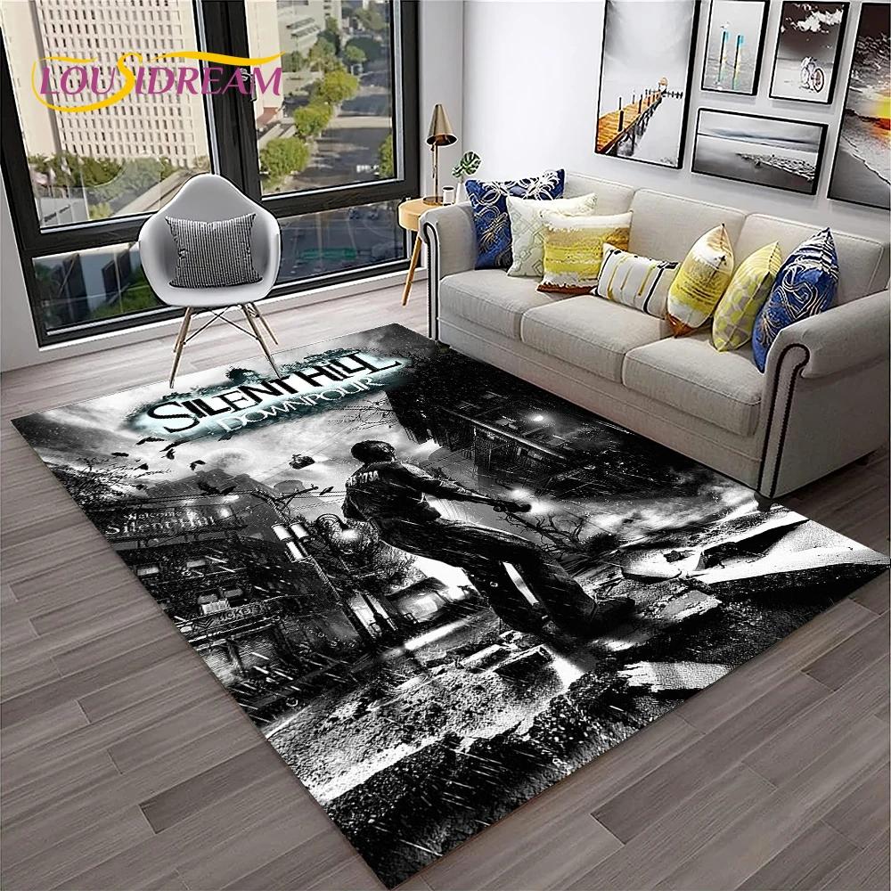 Tappeto Tappetino Decorativo per Casa Soggiorno Camera da Letto Divano Stanza dei Giochi Zerbino, Tappeto da Area Tappetino Antiscivolo, Gioco Film Horror 3D Silent Hill