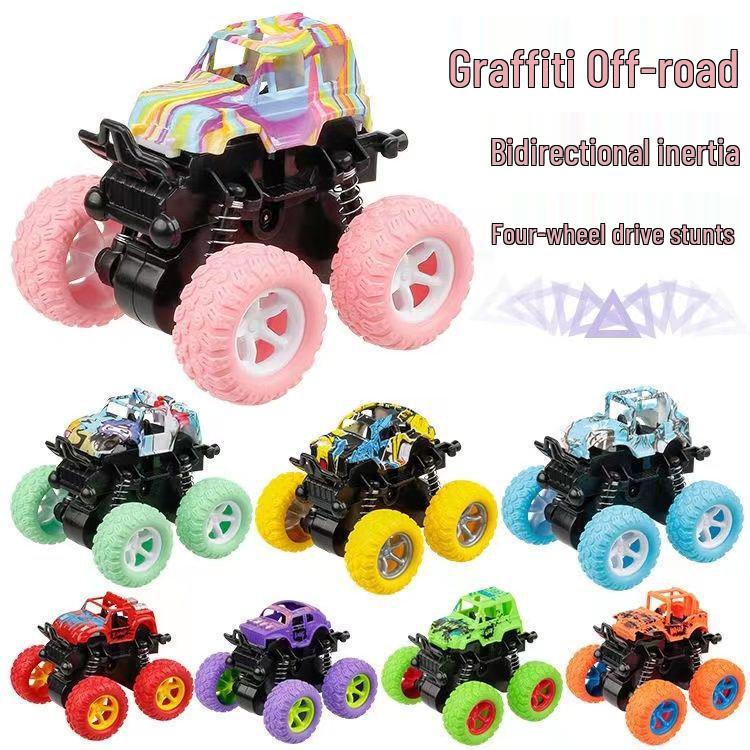 Off-Road Inertial Pull-Back Four-Wheel Drive Toy Car for Kids
