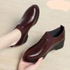 Spring Autumn Women Comfortable Deep Mouth Soft Leather Shoes Flexible Loafers Women  Platform Wedges Shoes for Office Mom Work