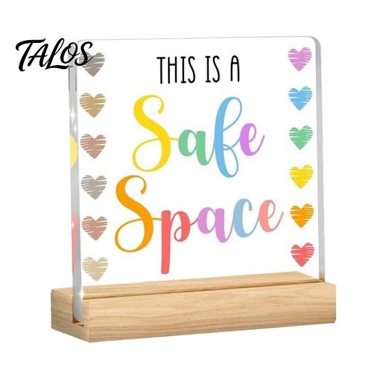 Wooden Base Table Ornament Motivational Mental Health Desktop Decoration, Acrylic Sign with Stand, Inspirational Desk Office Decor, for Therapy