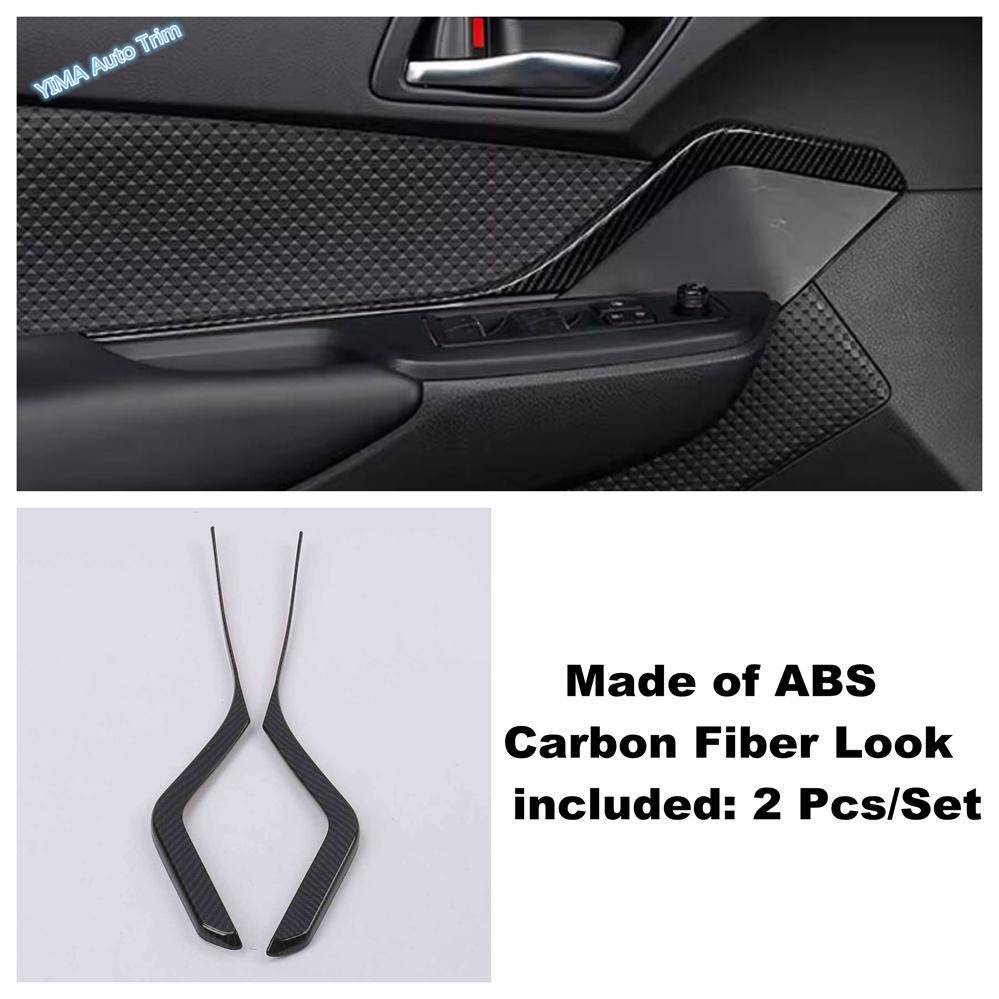 Car Styling 2PCS ABS Plastic Interior Front Door Panel Decoration Strips Cover Trim For Toyota C-HR CHR 2016 -