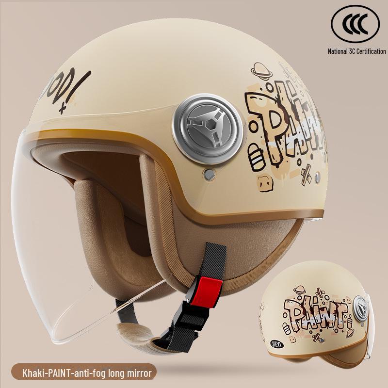 "Universal Retro Gray Motorcycle Helmet, 3C Certified for All Seasons"