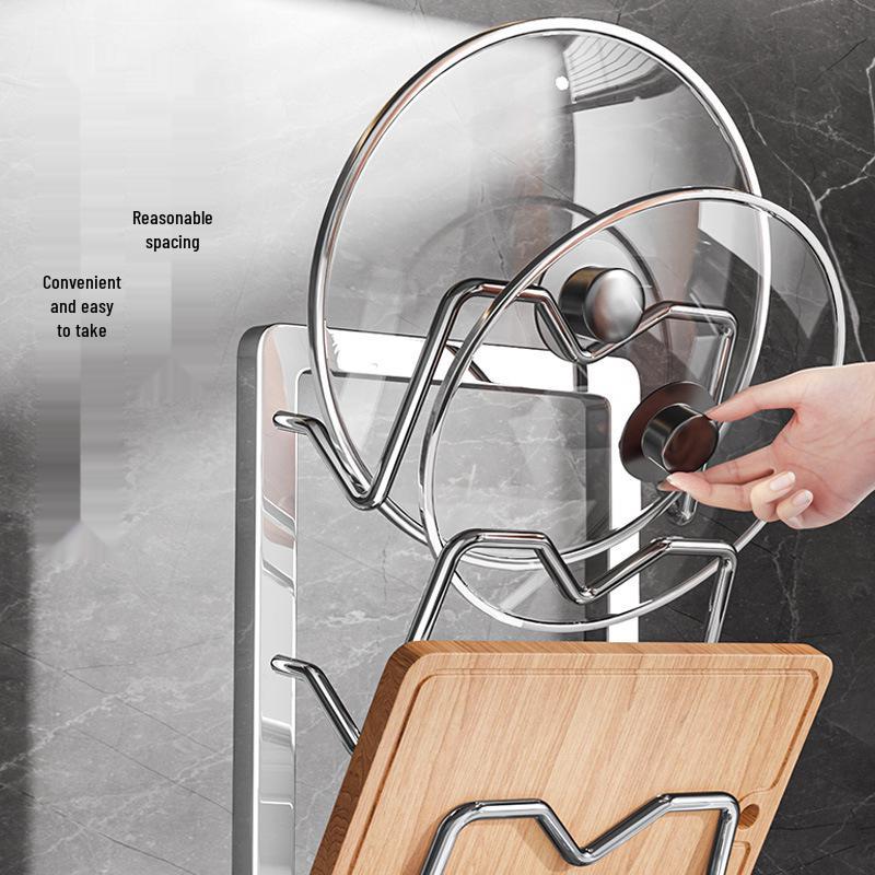 Multi-functional Kitchen Countertop Rack for Pot Lids, Spoons, and Spatulas