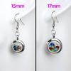 6Pairs 15mm/17mm Stainless Steel Earrings Floating Charms Locket Eardrop Glass Living Memory Earrings For Women Jewelry Making