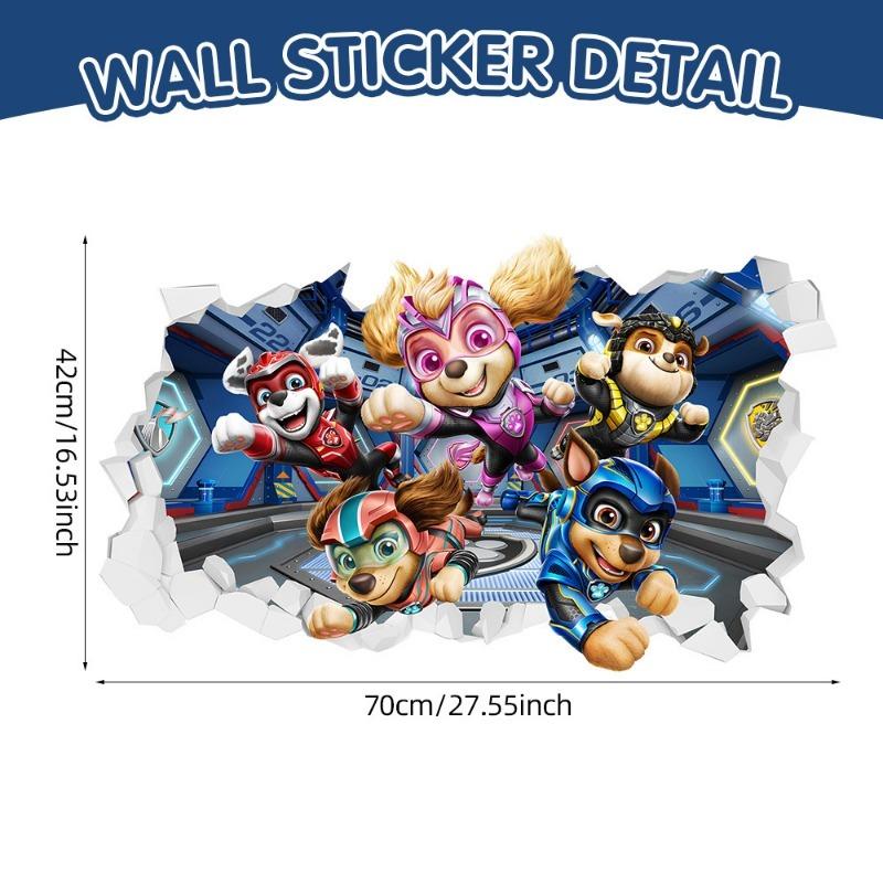 Paw Patrol Chase Cartoon Wall Stickers for Kid's Room Kindergarten Living Room Bedroom Wall Decoration Stickers Animated Poster