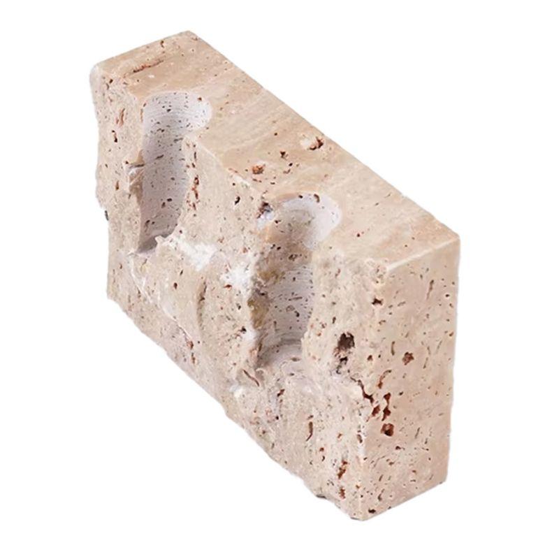 M-Modern-Vintage Candlestick Holder, 2 Holes Travertine Stone Candle Holder For Wedding,Party-Elegant Table Centerpiece