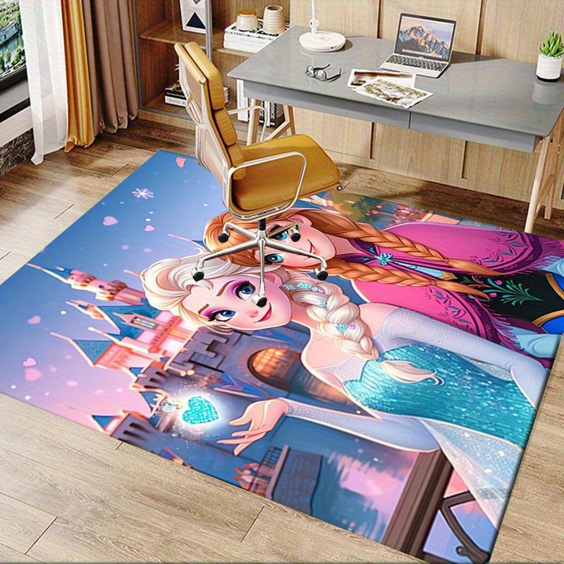 1pz Tappeto da Ufficio, Tappetino Sotto Sedia, Regalo per Arredamento Casa, Pavimento Ispirato alle Principesse Disney Frozen, Tappetino Morbido e Caldo per Stanza