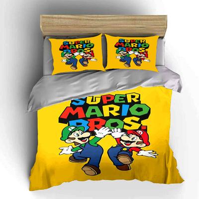 Super Mario Bros Bedding Set Bedding Duvet Cover Set Duvet Cover Pillowcases  (1 * Duvet Cover 2 * Pillowcases, Without Duvet Insert)
