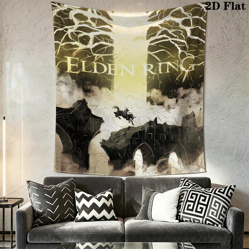 Elden Ring Wall Tapestry Aesthetic Wall Hanging Printed Fabric Blanket Decorative Tapestries for Bedroom Living Room Home Decor