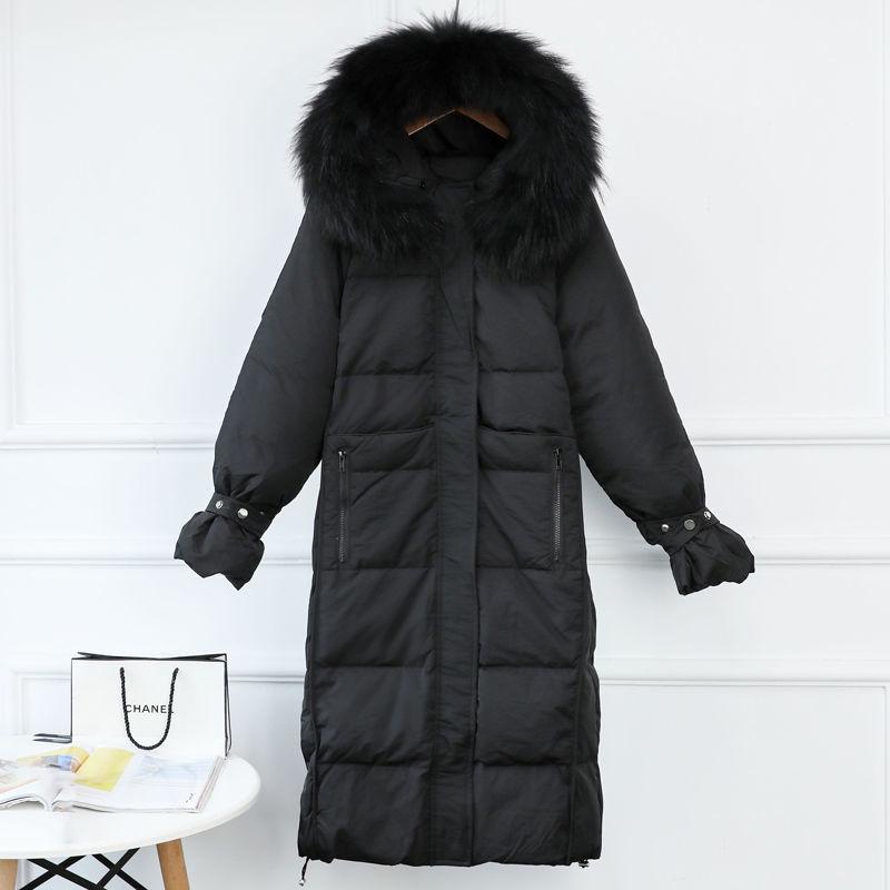 

Женский удлиненный пуховик выше колена 2023 года, в корейском стиле, теплый и толстый, для зимней моды, трендовый пух белой утки. XL