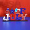 Independence Day Wooden Desktop Decoration Dwarfs Day United States Day Star Flag Creative Decoration