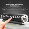 Car Temporary Parking Number Plate Black Aluminium Alloy Material Roller Adjustable Car Parking Plate Car Supplies
