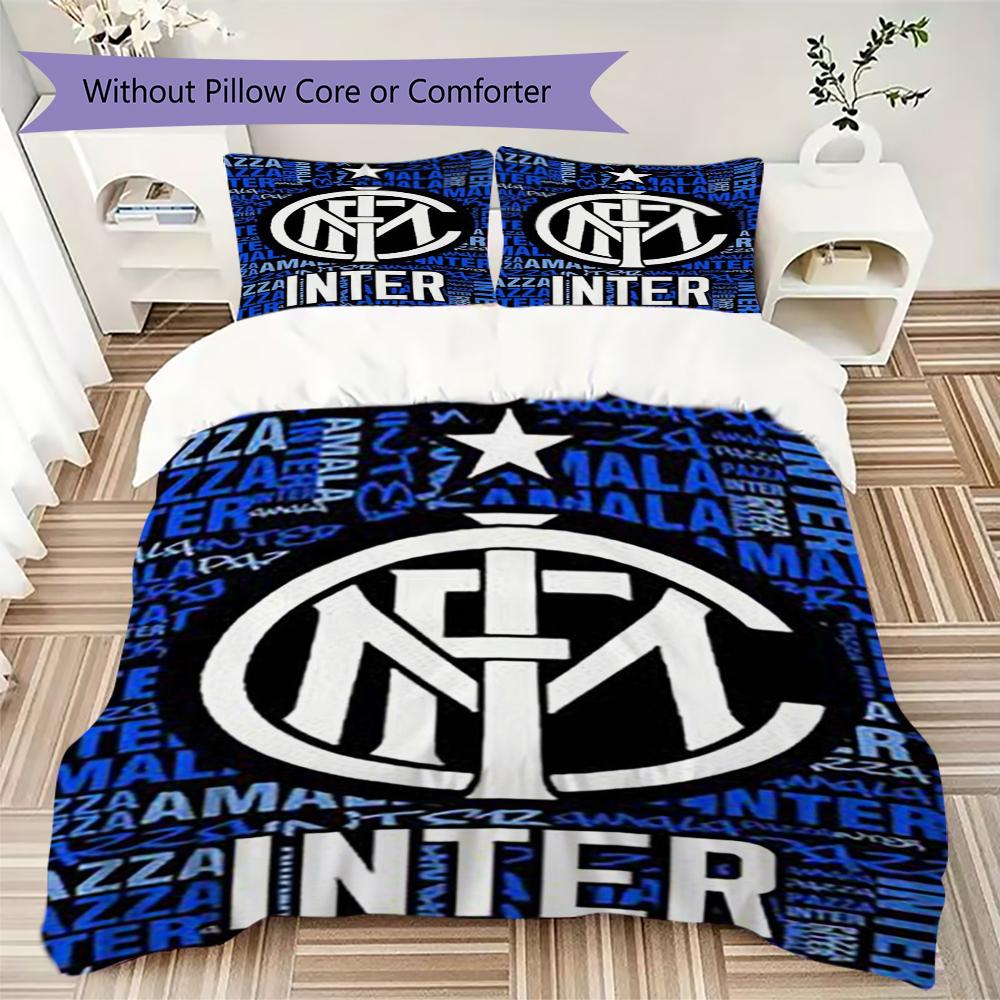 Inter Milan Patronen Beddengoed Dekbed Set Dekbedhoes Kussensloop Huisdecoratie Verjaardagscadeau (1 dekbedovertrek + 2 kussenslopen (zonder vulling))60