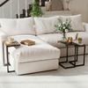 Nesting Side Tables Set of 3, C-Shaped Snack Side Tables with Steel Frame for Sofa Couch and Bed, Rustic Brown