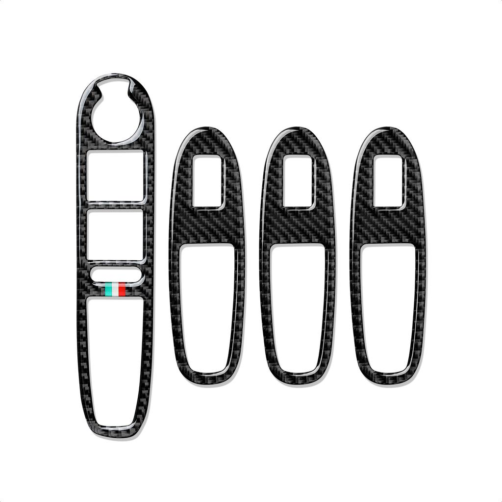 Samolepky na spínače oken do auta Obložení z uhlíkových vláken pro kompatibilitu s Alfa Romeo 159 2004-2011