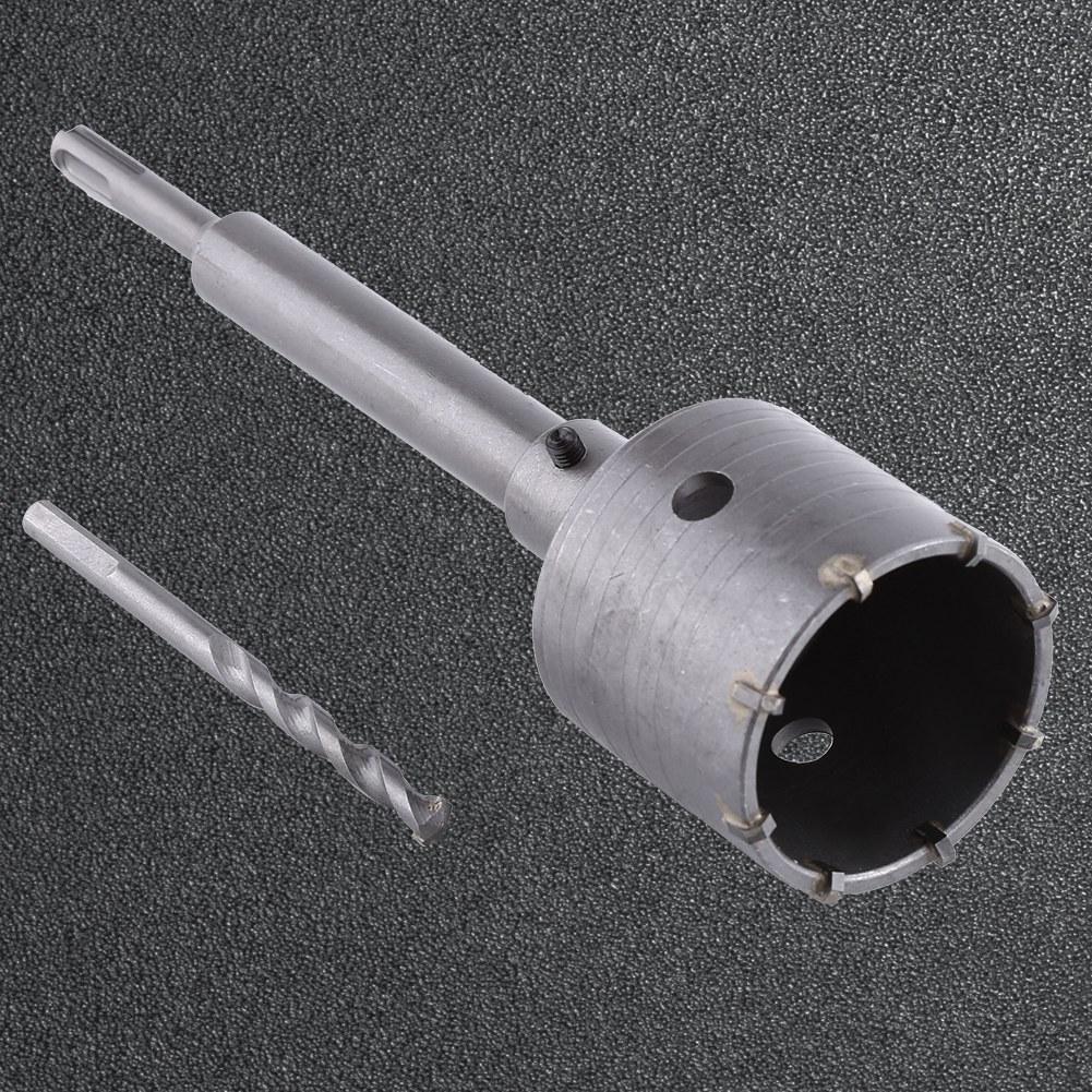 65mm Concrete Drill Bit Wall Hole Saw Cutter Set Brick Cement Stone 200mm Rod With Wrench