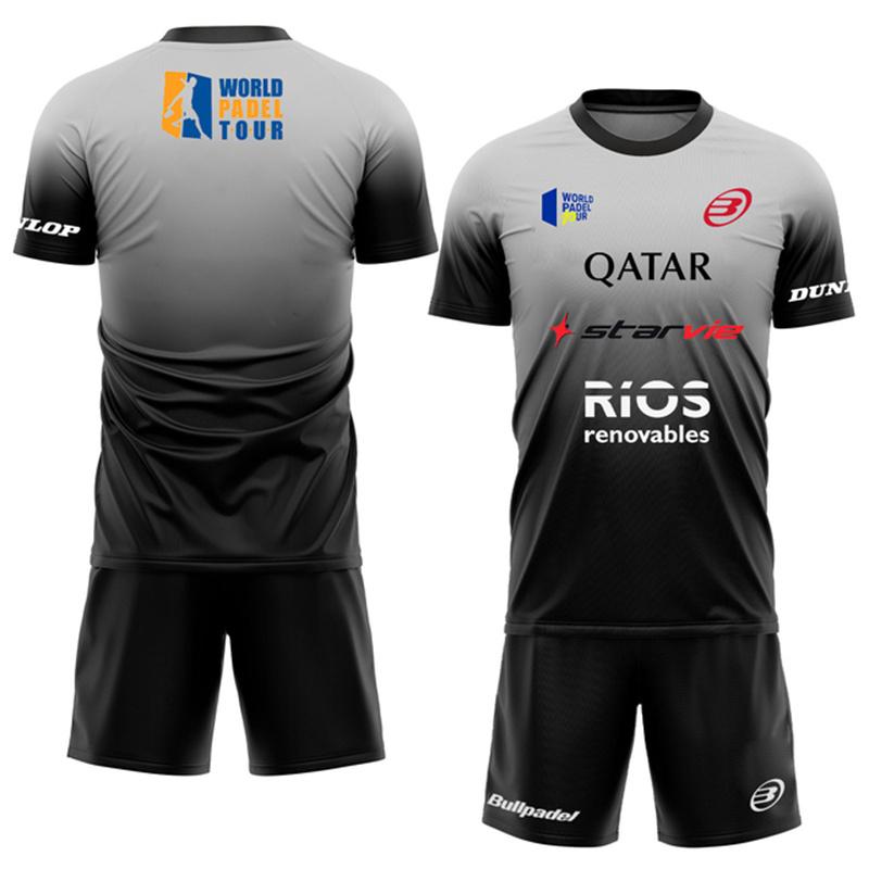 

New Men s Padel Tennis Training Suit Premium Gradient Padel Shorts and T-Shirt Set Summer Quick Drying Sportswear Two-piece Set S