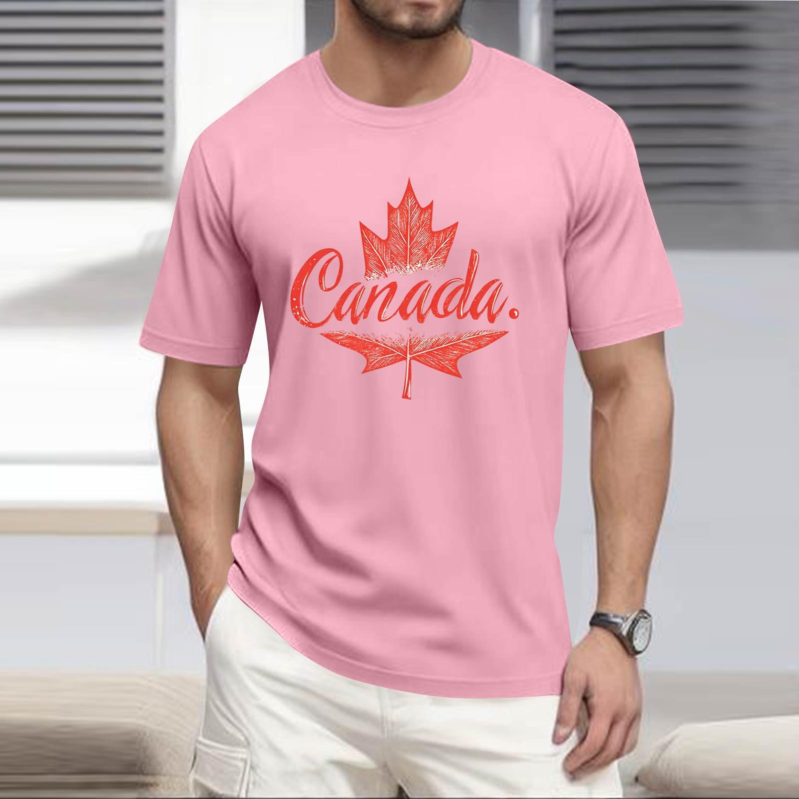 

Мужская повседневная футболка с круглым вырезом и короткими рукавами с принтом M розовый