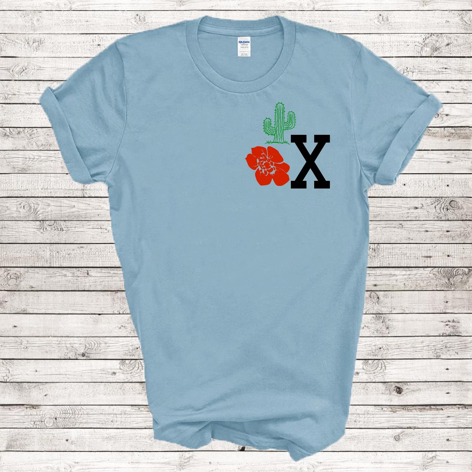 

Monogram X Names Flower Cactus Fashion 21st Century Woman Retro Gift T-Shirt 3XL