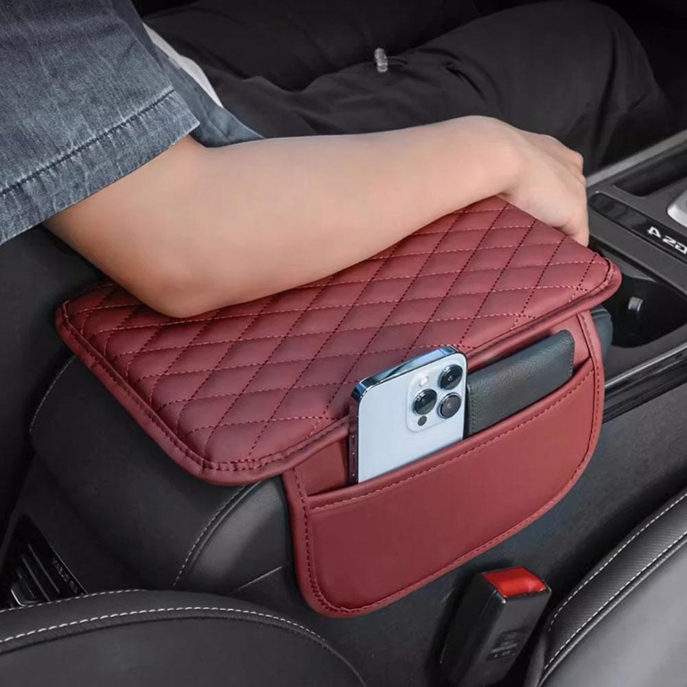 

Universal Car Center Console Protector Cover Armrest Box Cushion With Pocket Arm Rest Mat Elbow Support Storage Four Seasons
