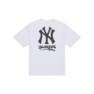 MLB New York Yankees Basic Collection SS25 T Shirt Unisex Standard White 3ATSB0853-50WHS
