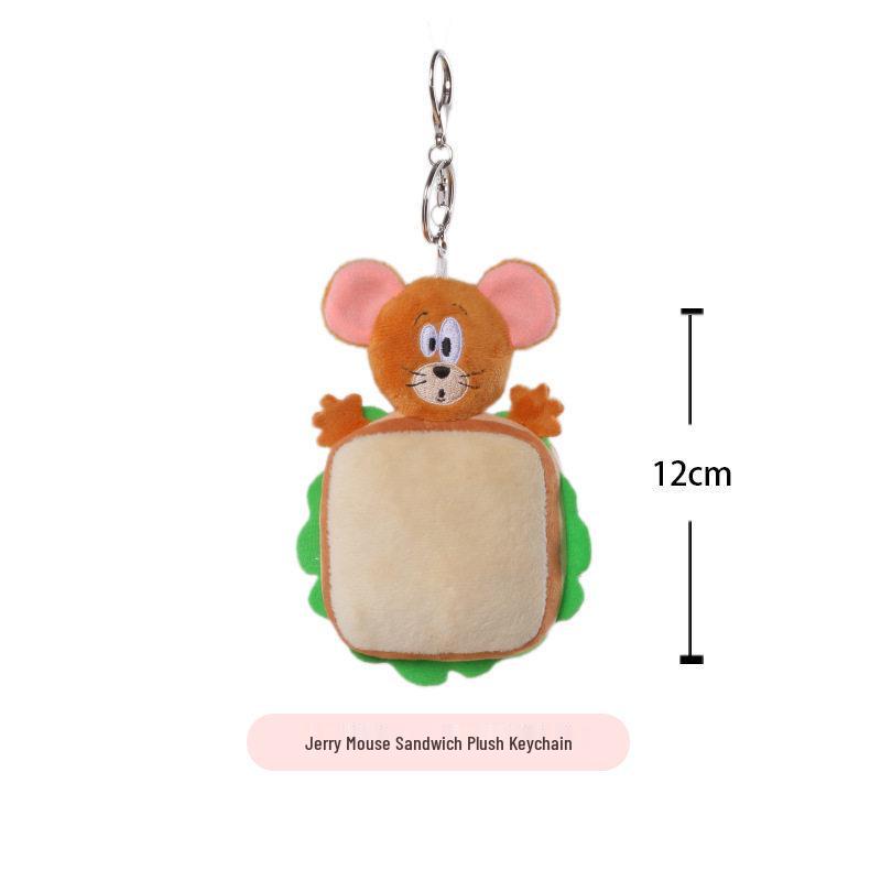 Tom & Jerry Plush Toys: Cat Pendant & Mouse Keychain Charms for Kids