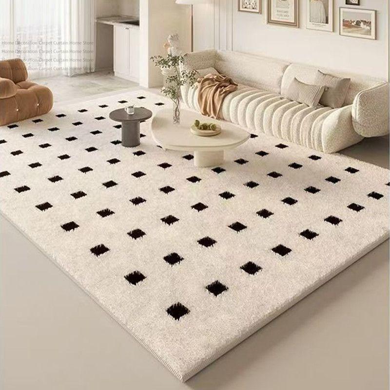 Beige Cream Minimalism Wabi Sabi Carpet Living Room Coffee Soft Fluffy Large Rug Non-slip Washable Bedroom Home Decor Floor Mats