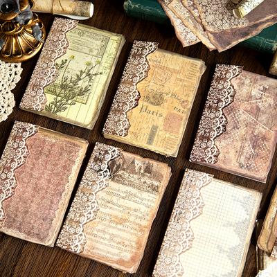 50 vnt. Vintažinio dekoro scrapbookingo medžiagų popieriaus rinkinys „pasidaryk pats“ makulatūros žurnalui, koliažui, nuotraukų albumui, retro foninis popierius