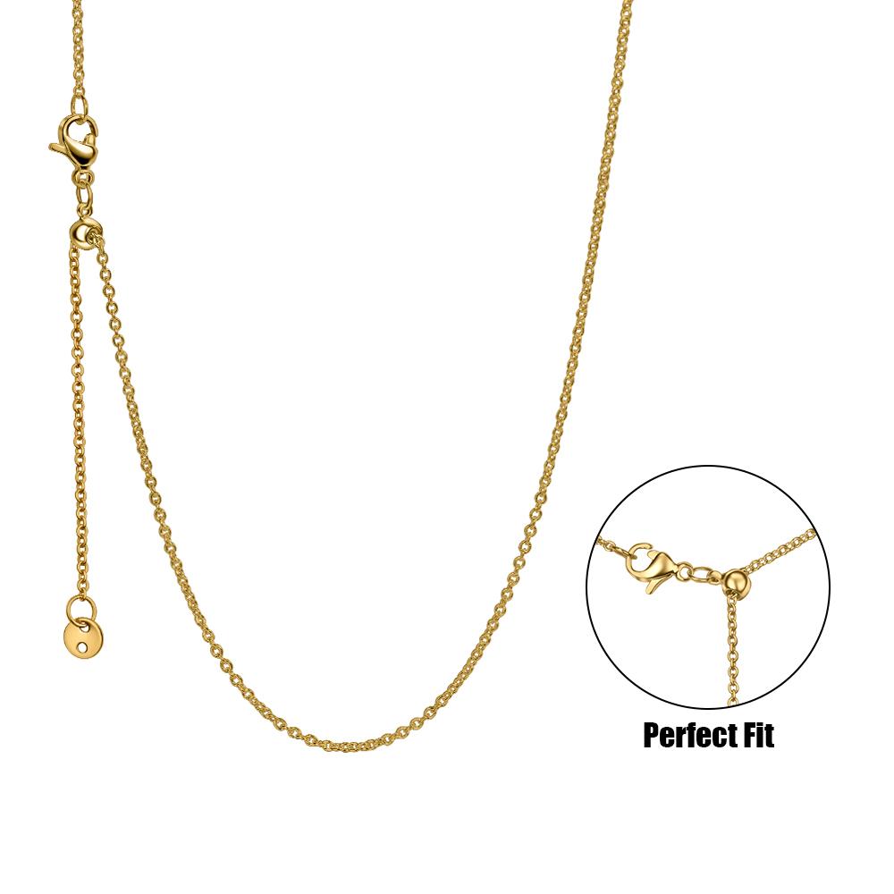 New 925 Silver Simple Necklace Gold Silver Rose Gold Premium Bare Chain For Women Valentine's Birthday Gift DIY Jewelry
