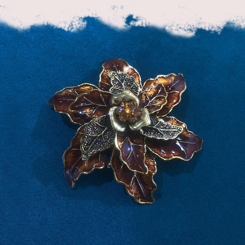 Luxus Clematis Brosche Mode Luxus Blume Anstecknadel Winter Schmuck Pullover Kleid Hochzeitsfeier Frau