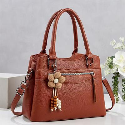 Bolsa de Mão com Alça Superior para Mulheres Bolsas Tote de Ombro Bolsas Casuais de Couro PU e Bolsas de Mão Bolsas de Ombro para Compras Femininas Bolsa Tote Mensageira Bolsa Transversal