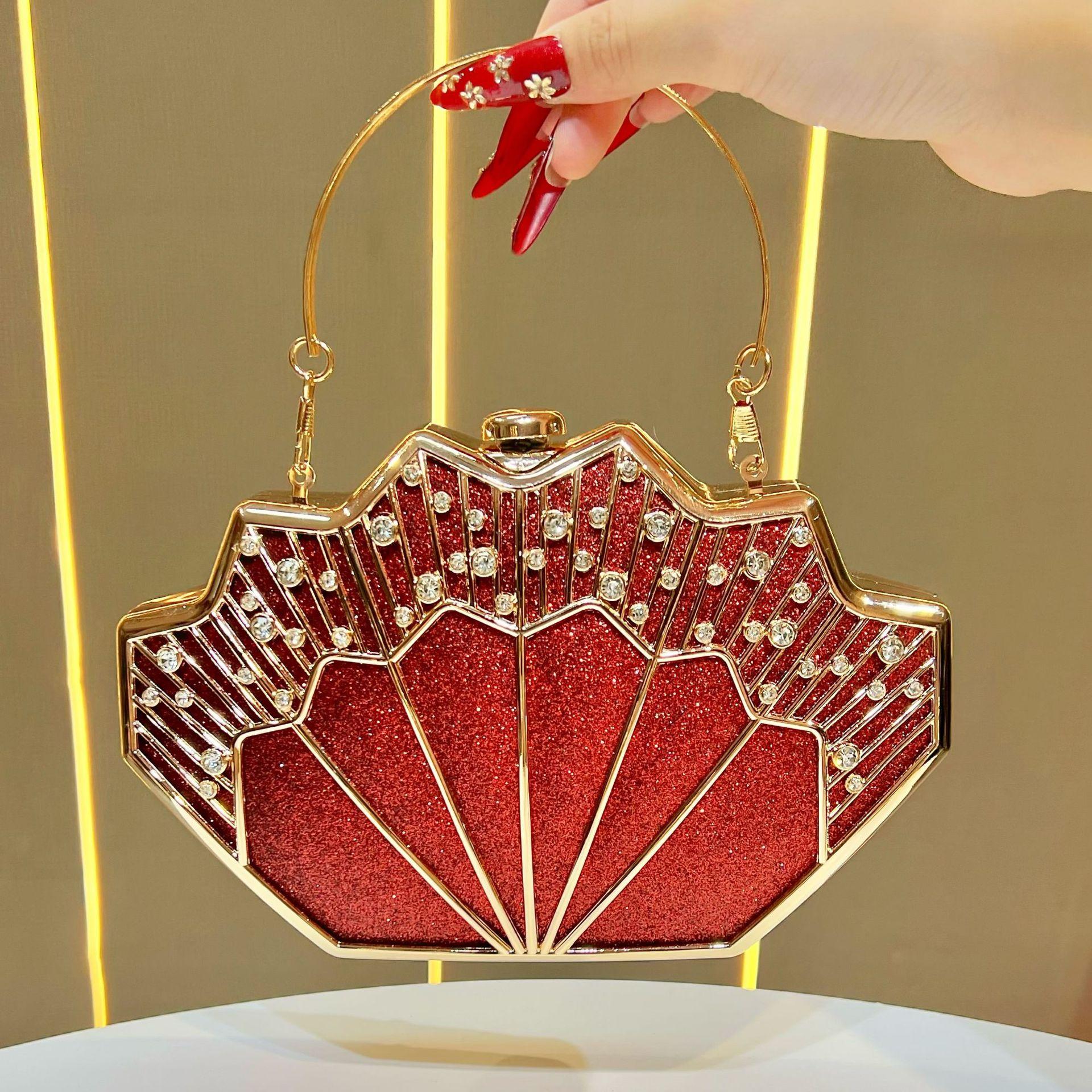 

New Women s Bag Diamond-studded Heavy-duty Clutch Bag Ladies Shoulder Crossbody Evening Bag бордовий