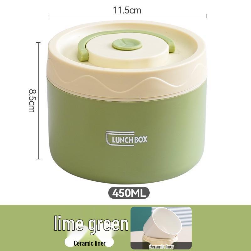 Microwaveable Insulated Ceramic Bento Lunch Box - Portable, Multi-Layer for Students and Office Workers