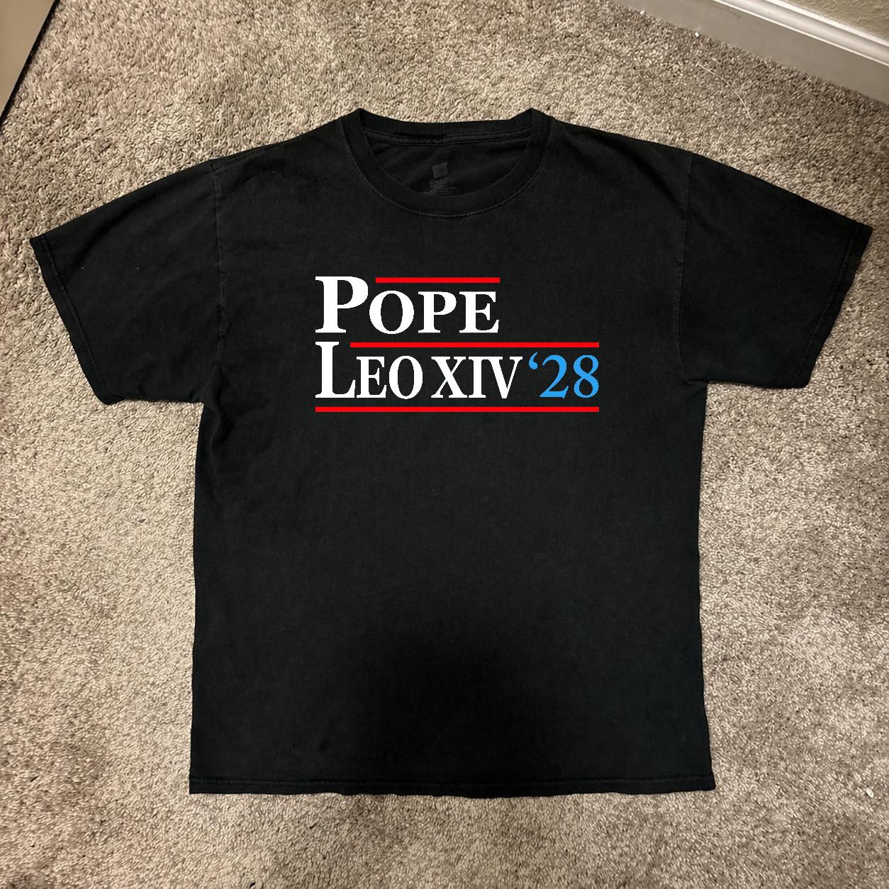 Pope Leo XIV 2028 President T-Shirt S-4XL Adult Unisex Graphic Tee S разноцветный