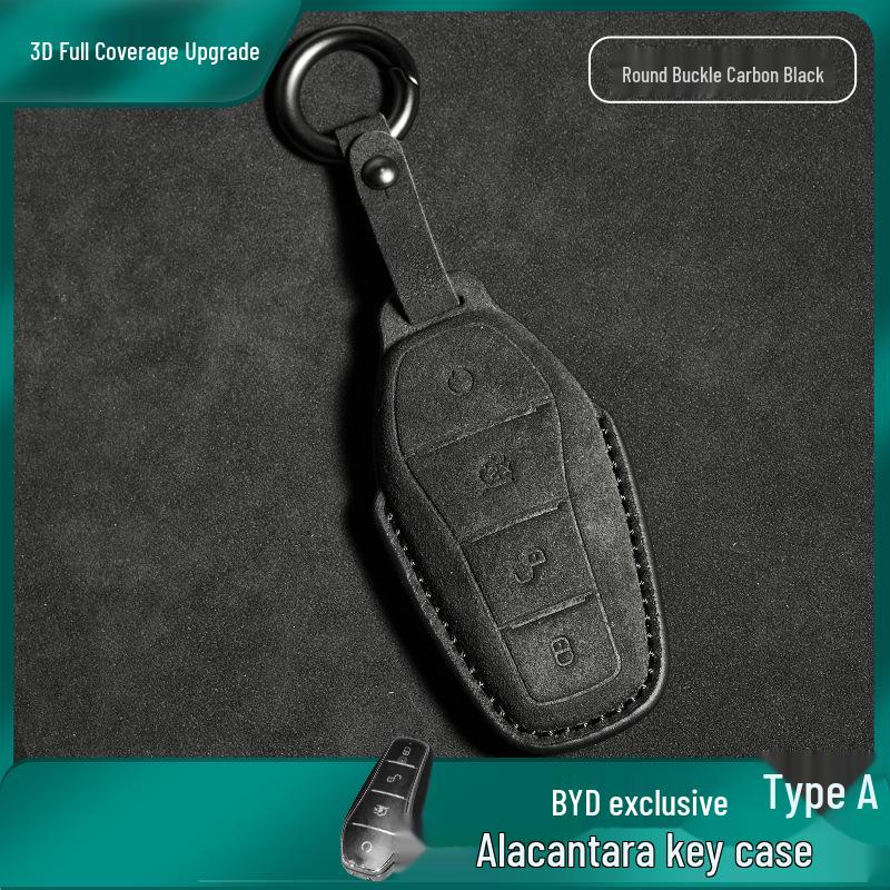 BYD Car Key Suede Case for Tang DMI, Han EV, Dolphin, Seal, Song PLUS, Yuan DMP Models