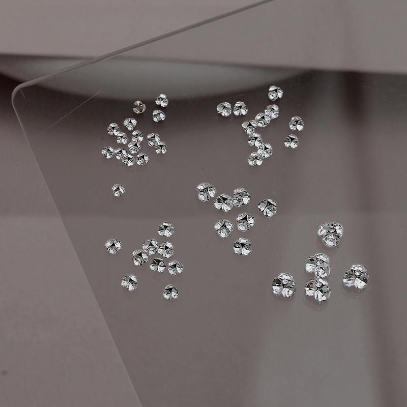 10Pz Brillanti Mini 2mm-6mm Bianchi Trasparenti Traslucidi Diamanti Pelo Nail Art Strass Decorazioni Gioielli Manicure Ornamenti